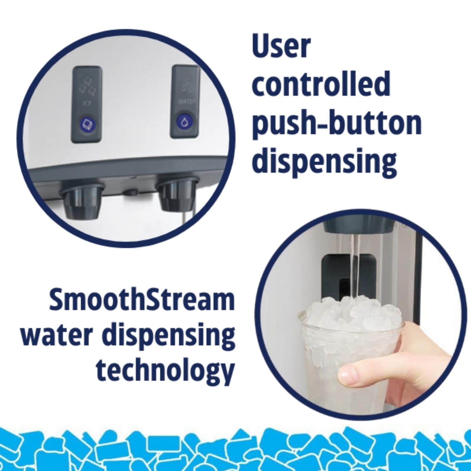 Scotsman Meridian Push-Button Countertop Nugget Ice Maker & Water Dispenser - 500 Lb/Day, 25 Lb Storage Bin, Stand W/Door on Fridge.com - View 5