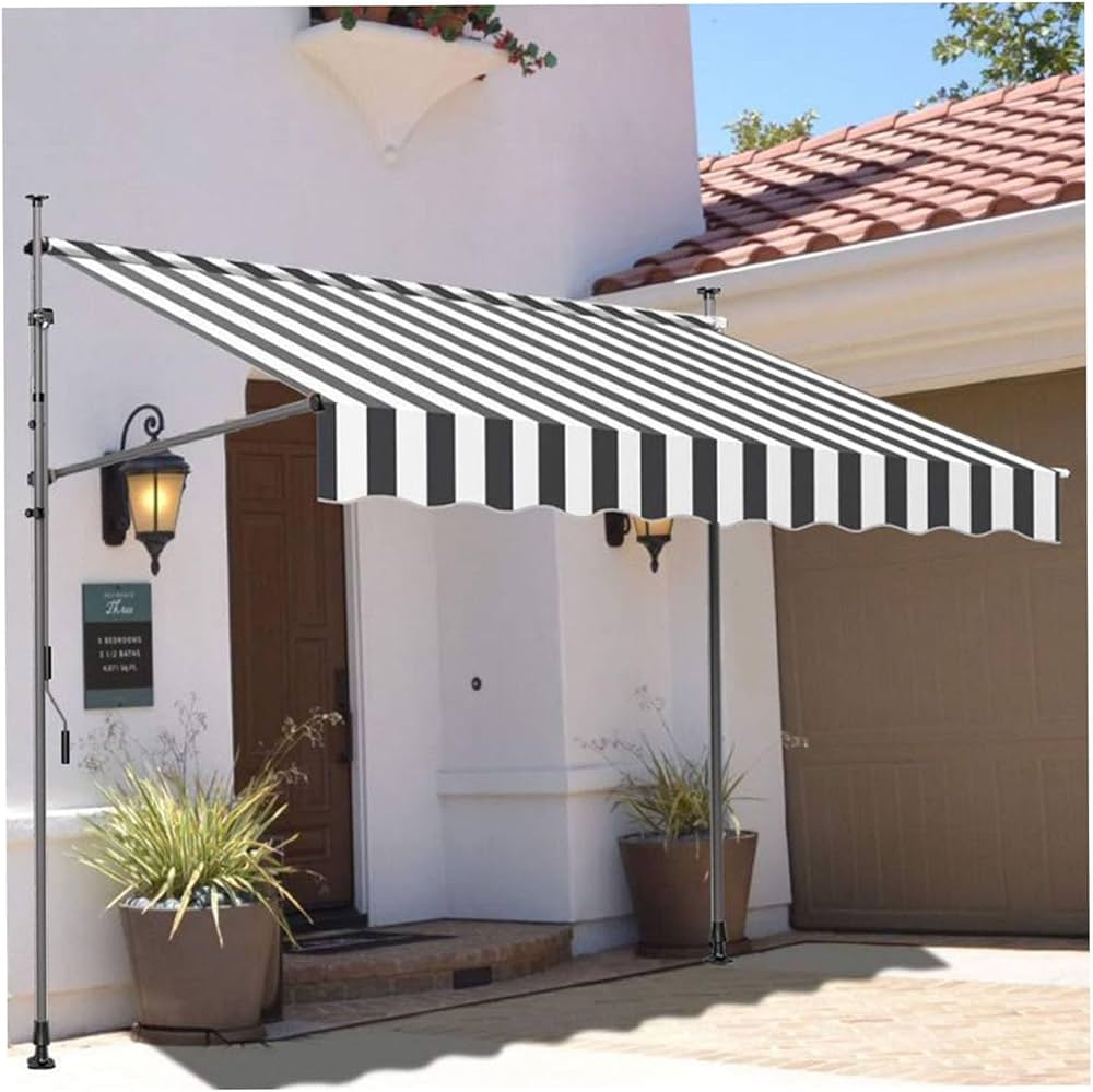 Amazon.co.jp: 手動格納式オーニング 日よけテント サンシェード 自立