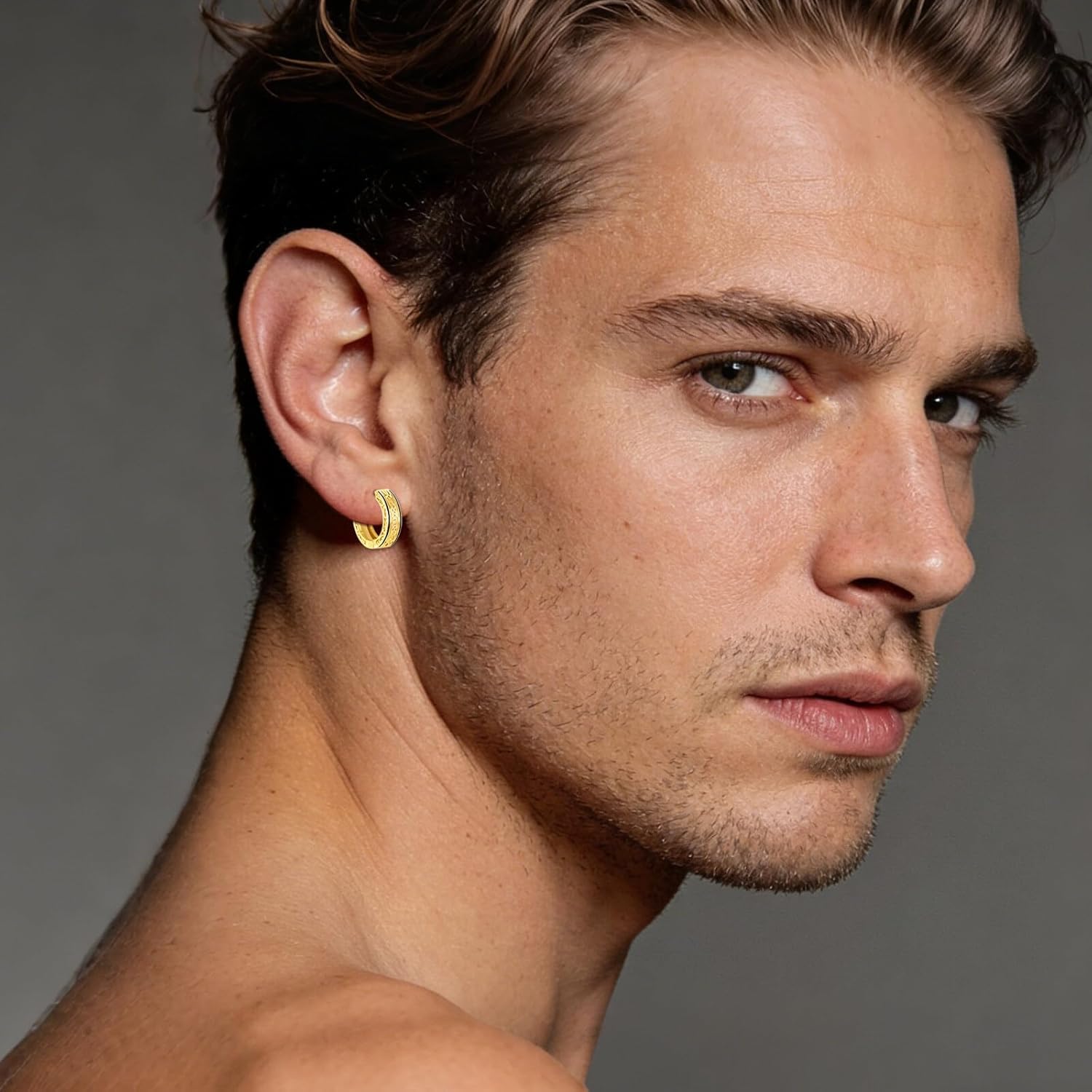 POPLYKE Viking Hoop Earrings for Men 925 Sterling Silver Punk Huggie Hoop Earrings Sturdy Norse Mythology Jewelry Gifts - Image 2