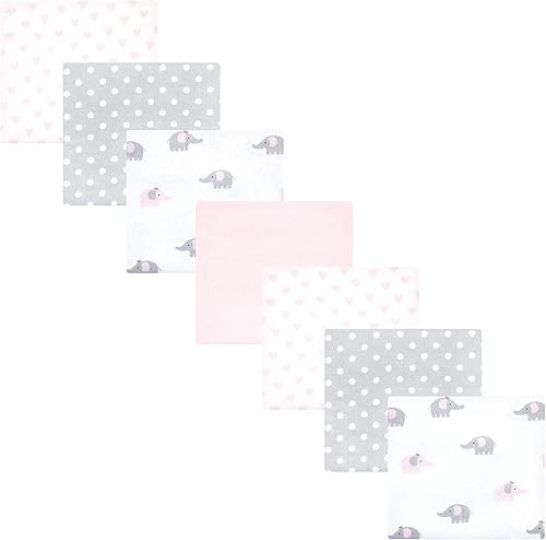 Miniatura 41 de Hudson Baby Paquete de 7 mantas receptoras unisex de franela de algodón para bebé, Dino Friends, talla única Abeja,Azul Verde Dino,Azul