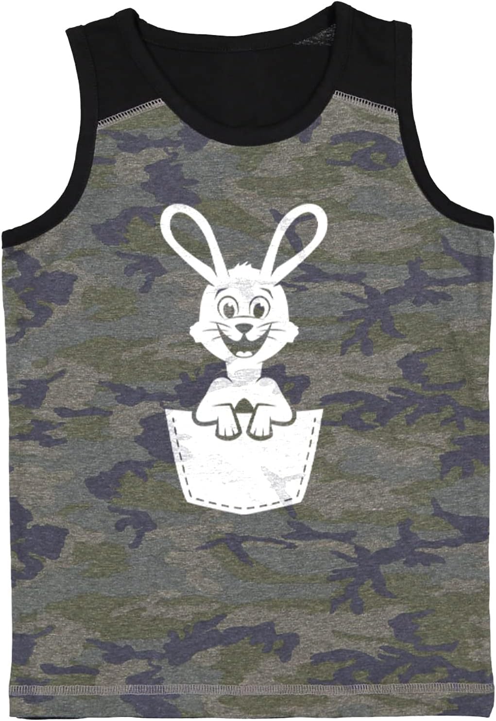 Bunny in Pouch - Adorable Cute Youth Contrast Back Tank Top