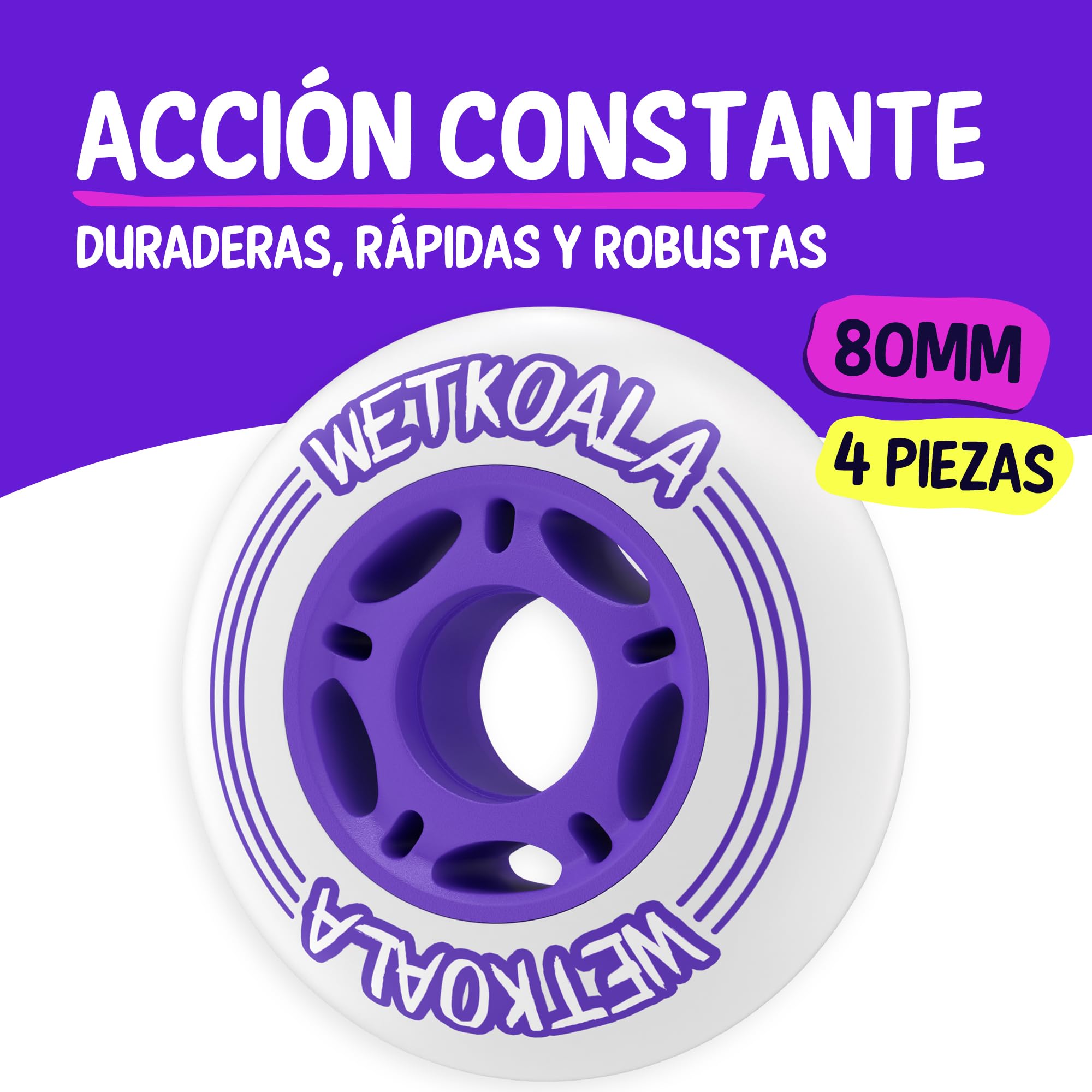 Ruedas para patines en línea 80 mm 85A 4 piezas
