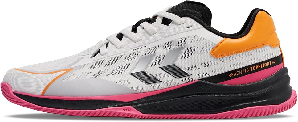 hummel HB TopFlight Pro Handball Indoor Indoor Shoes Sports Shoes White/Pink/Orange 230728-9639