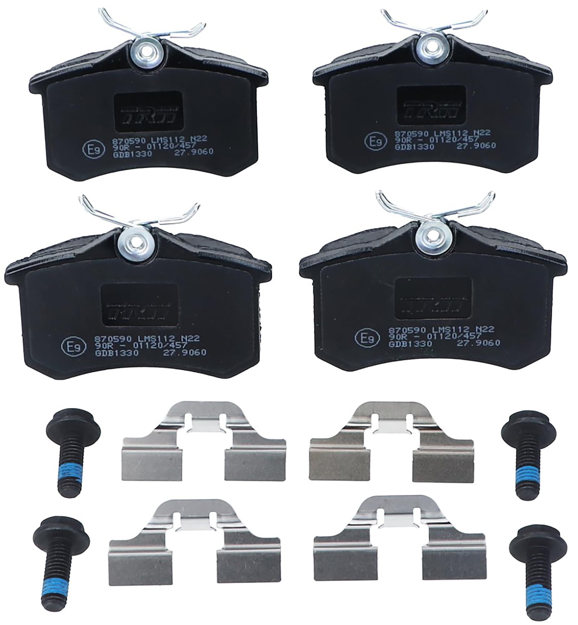 TRW GDB1330 Bremsbelagsatz 4-Teilig für Volkswagen Polo (6R, 6C, 61) 2009 - Hinterachse und Andere Fahrzeuge