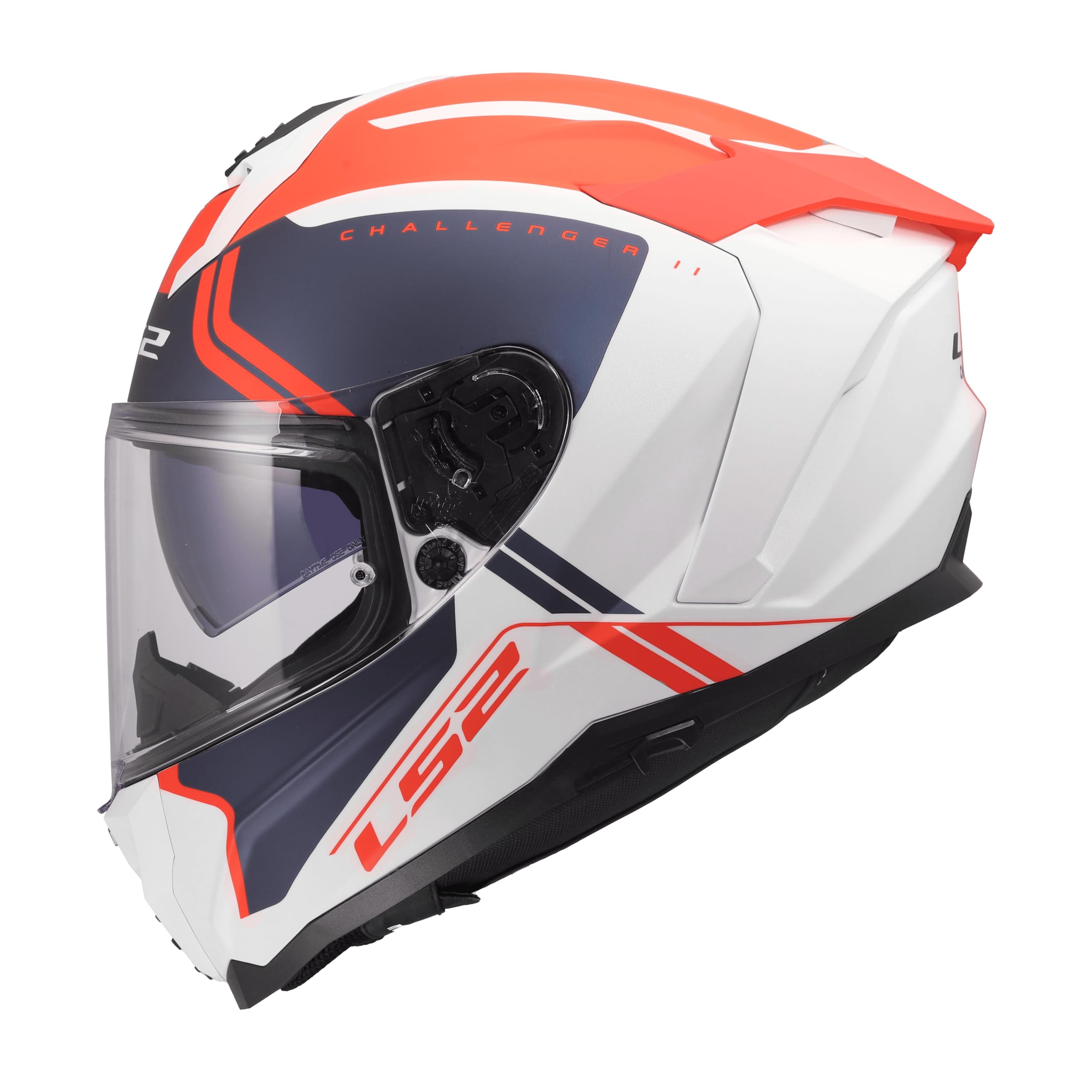 LS2, Integraler Motorradhelm CHALLENGER II TITAN White Blue Red, L
