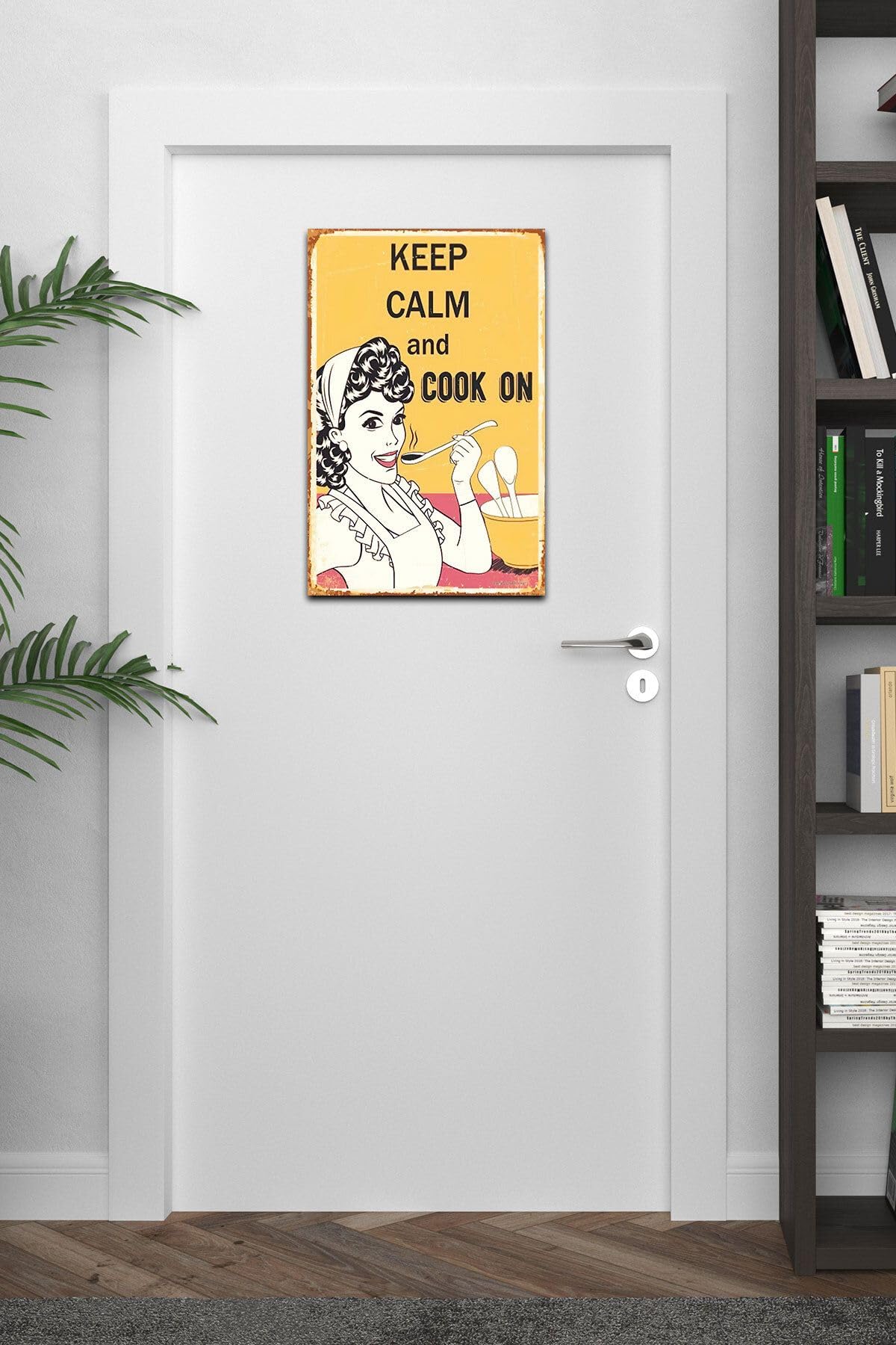 Dekolia Kuşe Kağıt Duvar Posteri Keep Calm And Cook On Retro Vintage Drtr0029