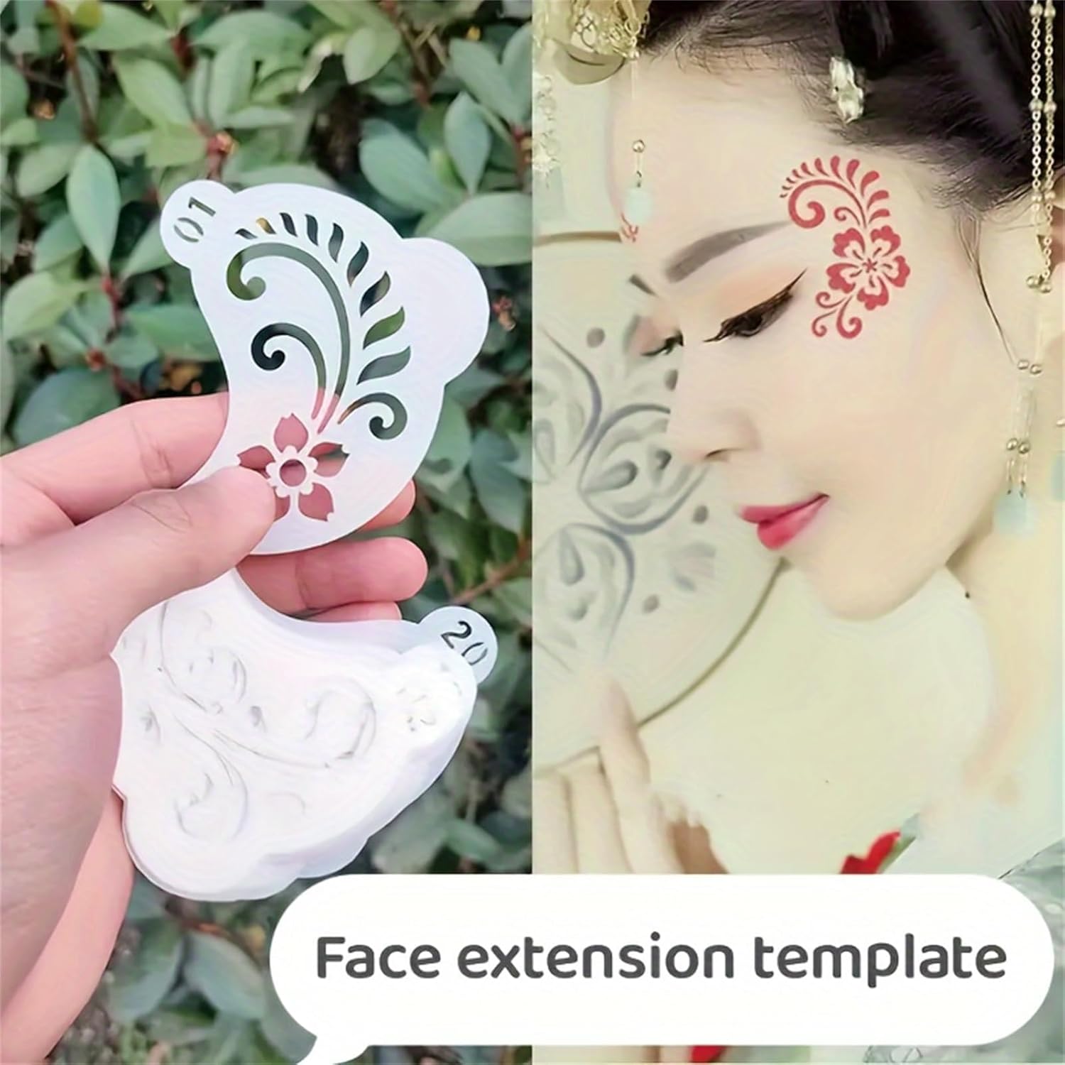 20 Reusable Body Paint Stencils for Party & Festival Makeup - Washable Face & Body Art Templates with Snap Closure Storage Pouch, Safe PET Plastic for Halloween, Birthdays ﻿（1-20） - Image 5