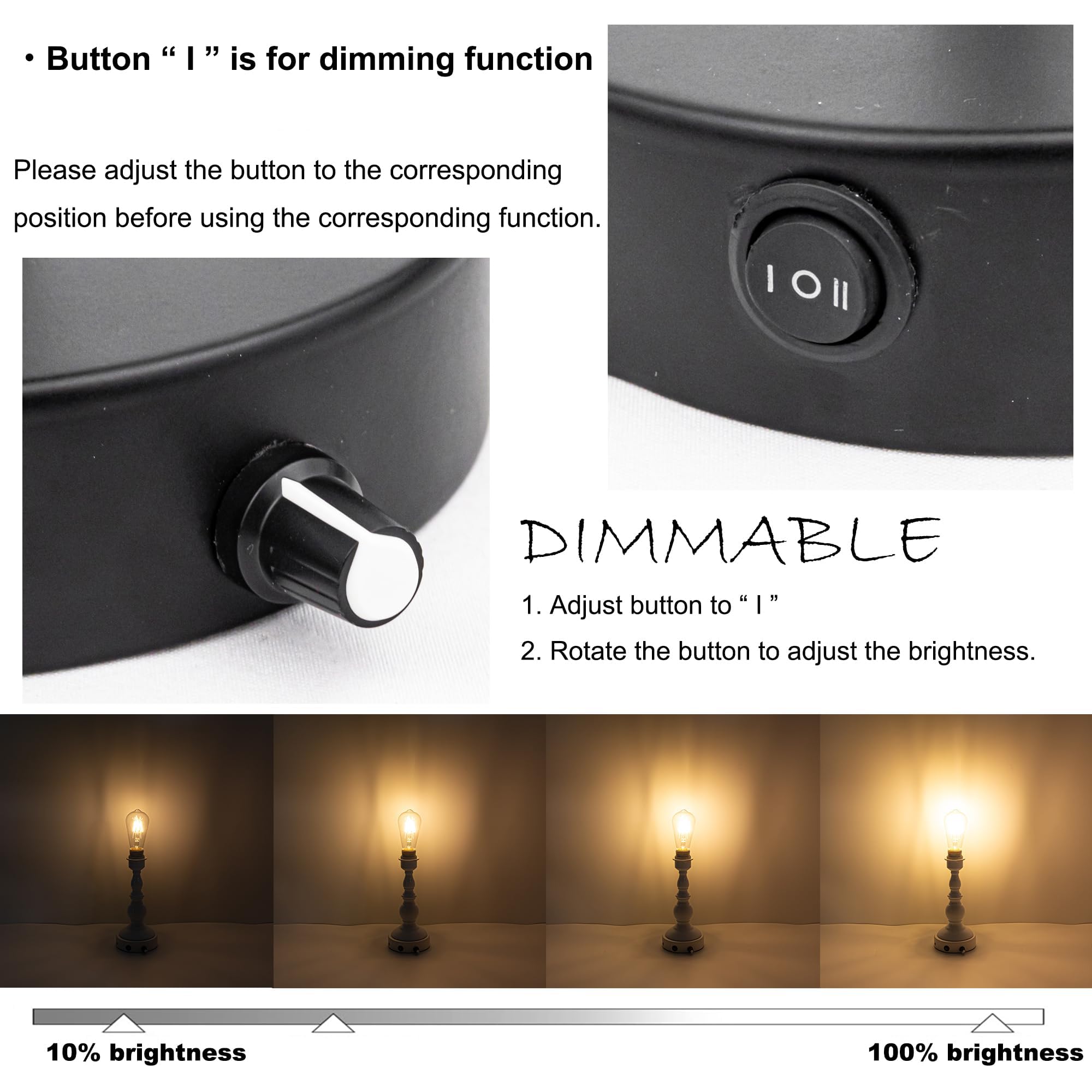 Retro-Stil Tischlampe Kabellos Warmweißes, Wiederaufladbar Tischleuchte, Dimmbar Banker-Schreibtischlampe aus antikem gelb Glas Für Schlafzimmer, Arbeitszimmer -TD1119-CD-DIM