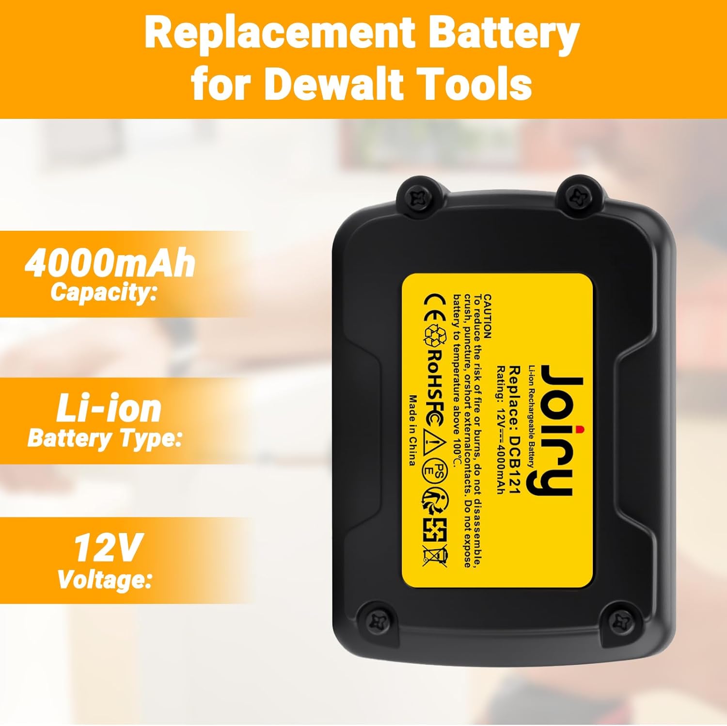 Joiry 2-Pack 12V 3000mAh Replacement Battery Compatible with Dewalt DCB120 DCB121 DCB123 DCB127, DCD710, DCD710S2, DCF610, DCF610S2, DCF813S2, DCF815, DCF815N, DCF815S2