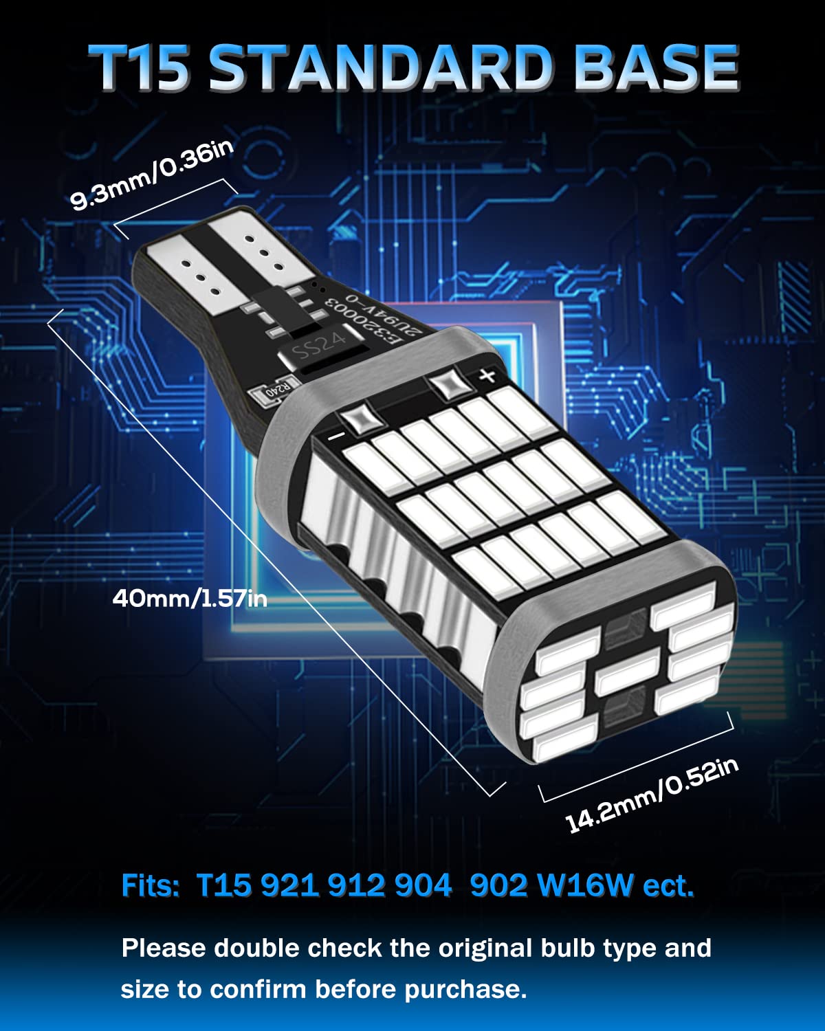Defvnsy - Paquete de 6 - Extremadamente brillante 1220Lums Sin polaridad Canbus Sin errores 921912 W16W T15 AK-4014 45pcs Chipsets Bombillas LED para luz trasera de freno, Rojo xenón