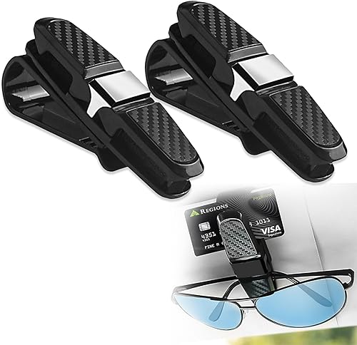 gunhunt 2 soportes para lentes para visera solar de automóvil, soporte para lentes de sol para automóvil, soporte para lentes de sol colgante,