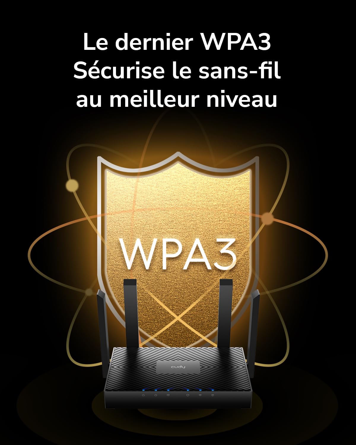 Cudy WR3000 AX3000 Routeur Wi-FI Double Bande, routeur Wi-FI 6 Maille, routeur Internet 802.11ax, 160 MHz, MU-MIMO, Formation de Faisceau, OFDMA, WPA3