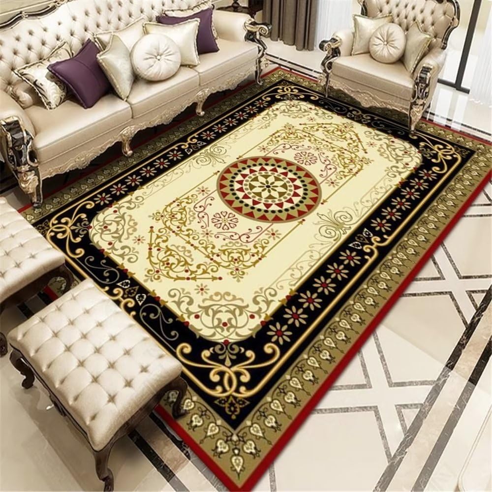 Chambre ado design tapis durable rouge fleuri anti-acarien 80x120