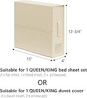 Vista 4 de SheetCube Organizadores de Sábanas para Cama y Almacenamiento Paquete de 4, Organizador de Armario de Ropa Blanca Plegable con Ventana y Etiqueta