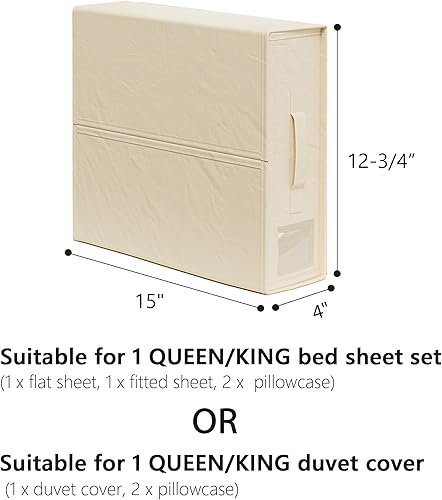 Miniatura 4 de SheetCube Organizadores de Sábanas para Cama y Almacenamiento Paquete de 4, Organizador de Armario de Ropa Blanca Plegable con Ventana y Etiqueta