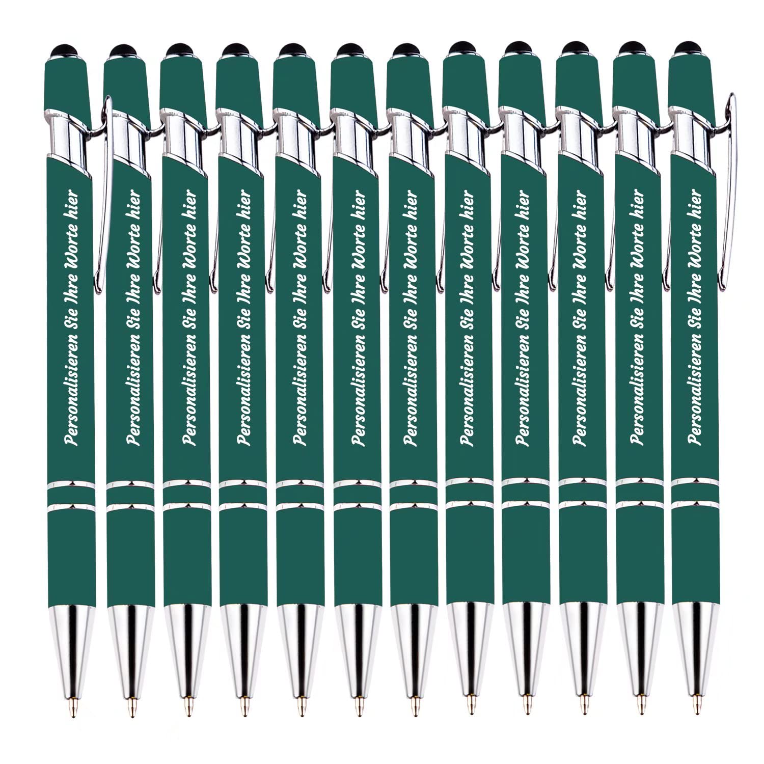 Farbiges Kugelschreiber-Set mit 48 Kugelschreibern, personalisierter gravierter Name/Logo/Nachricht, ergonomischer Kugelschreiber, perfekt für Erwachsene, um schön zu schreiben