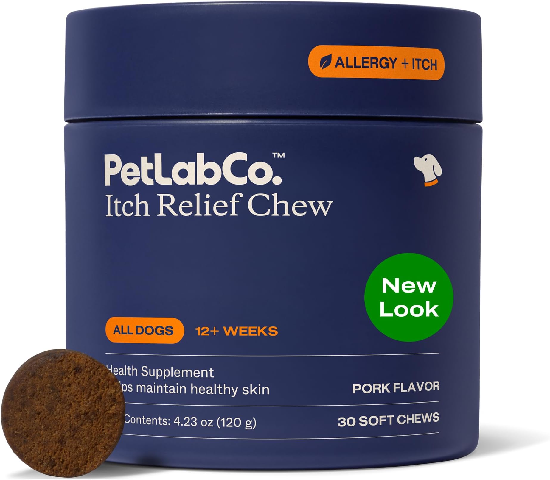 PetLab Co. Itch Relief Chews - Support for Dry, Occasionally Itchy Skin & Coats - Formulated with Turmeric, Omega 3 & 6, Honey - Packaging May Vary