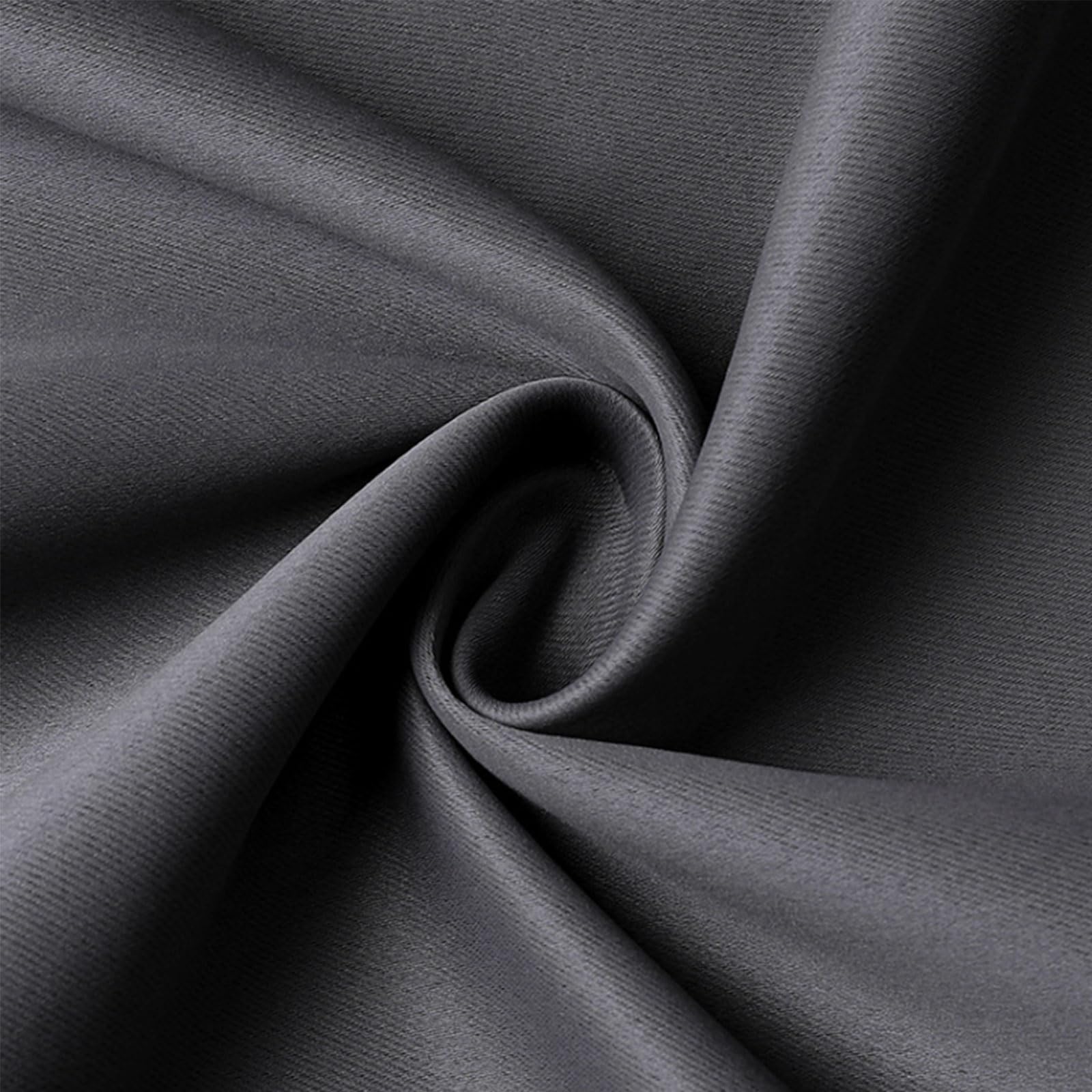 GUOJUN Tende Oscuranti per Interni 190 x 225 cm con Occhielli, Termica Isolante Tenda Coprenti Tinta Unita Anti-Rumore, Pesante, Opache per Soggiorno e Camera da Letto, Grigio Scuro