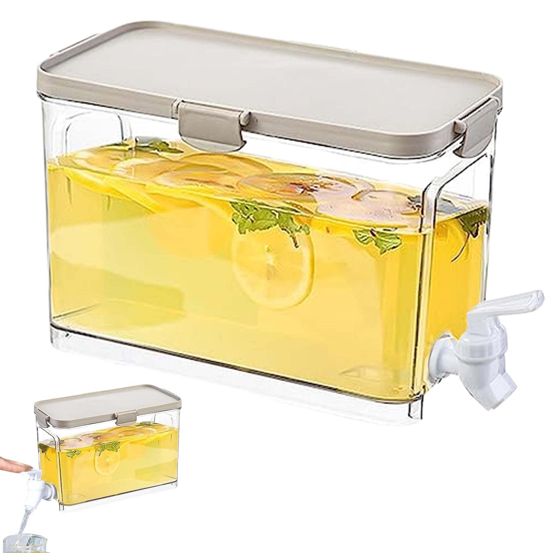 Dispensador de bebidas para frigorífico de 3,9 l con grifo y diseño de gran apertura