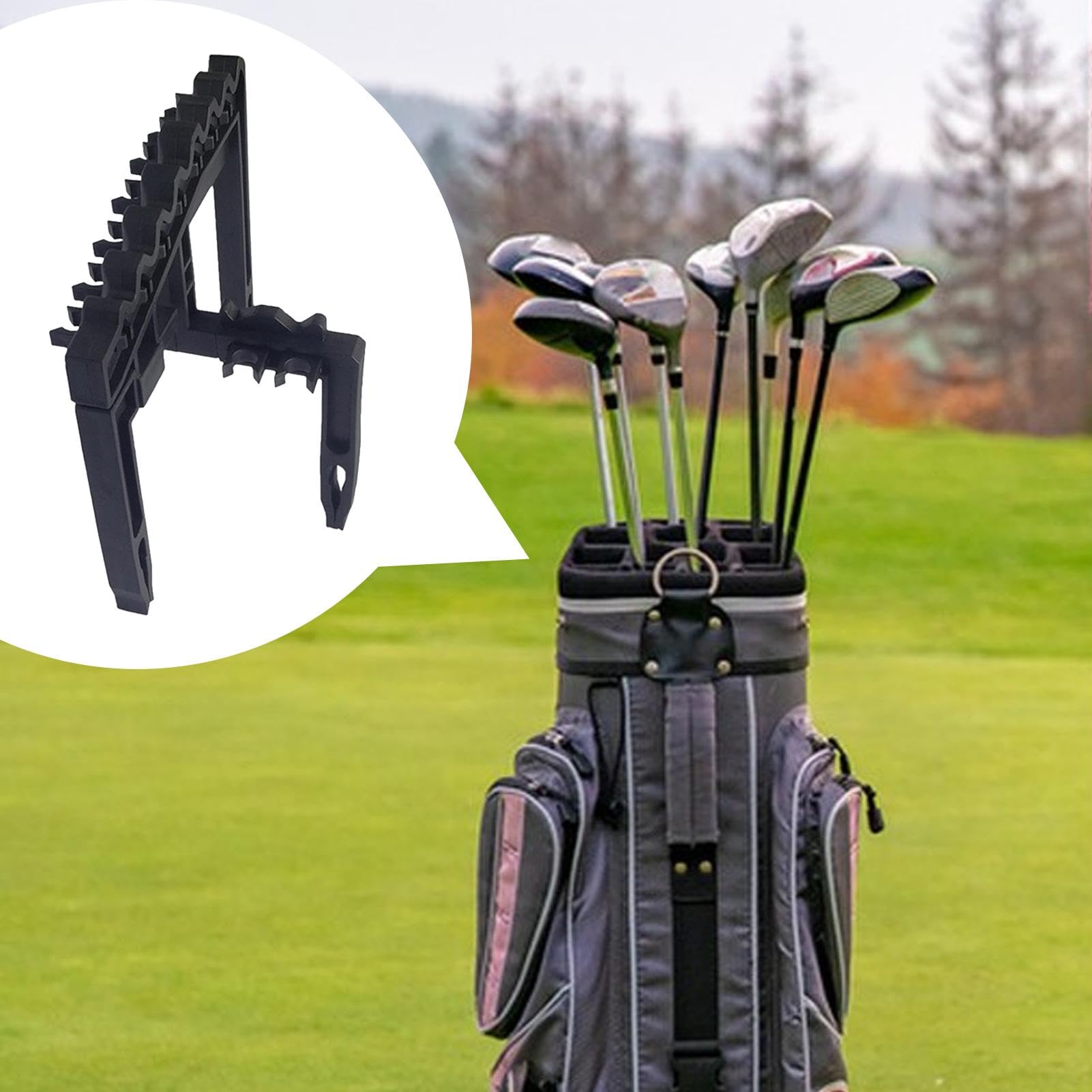 Clip per organizer per mazze da golf, supporto per rastrelliera per mazze da golf - Clip porta mazza da golf per borsa,Telaio porta asta da golf riutilizzabile, leggero, per interni, uomo, donna