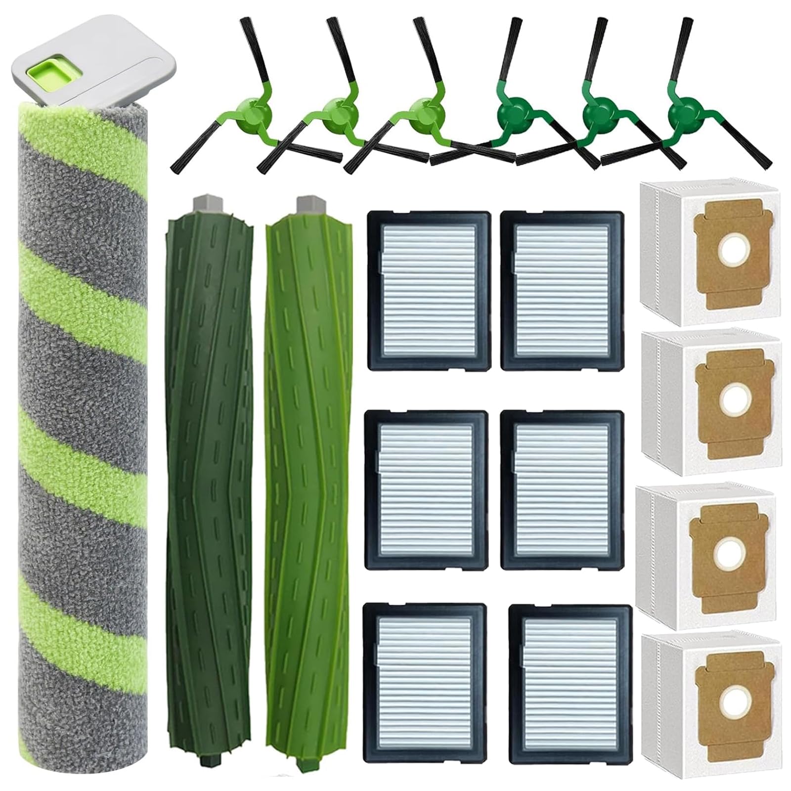 Chuancheng 19 accessori per robot aspirapolvere iRobot Roomba Max 705 Combo/706 Combo/Max serie 700, 2 spazzole principali, 1 mocio a rullo, 6 filtri, 6 spazzole laterali, 4 sacchetti per la polvere