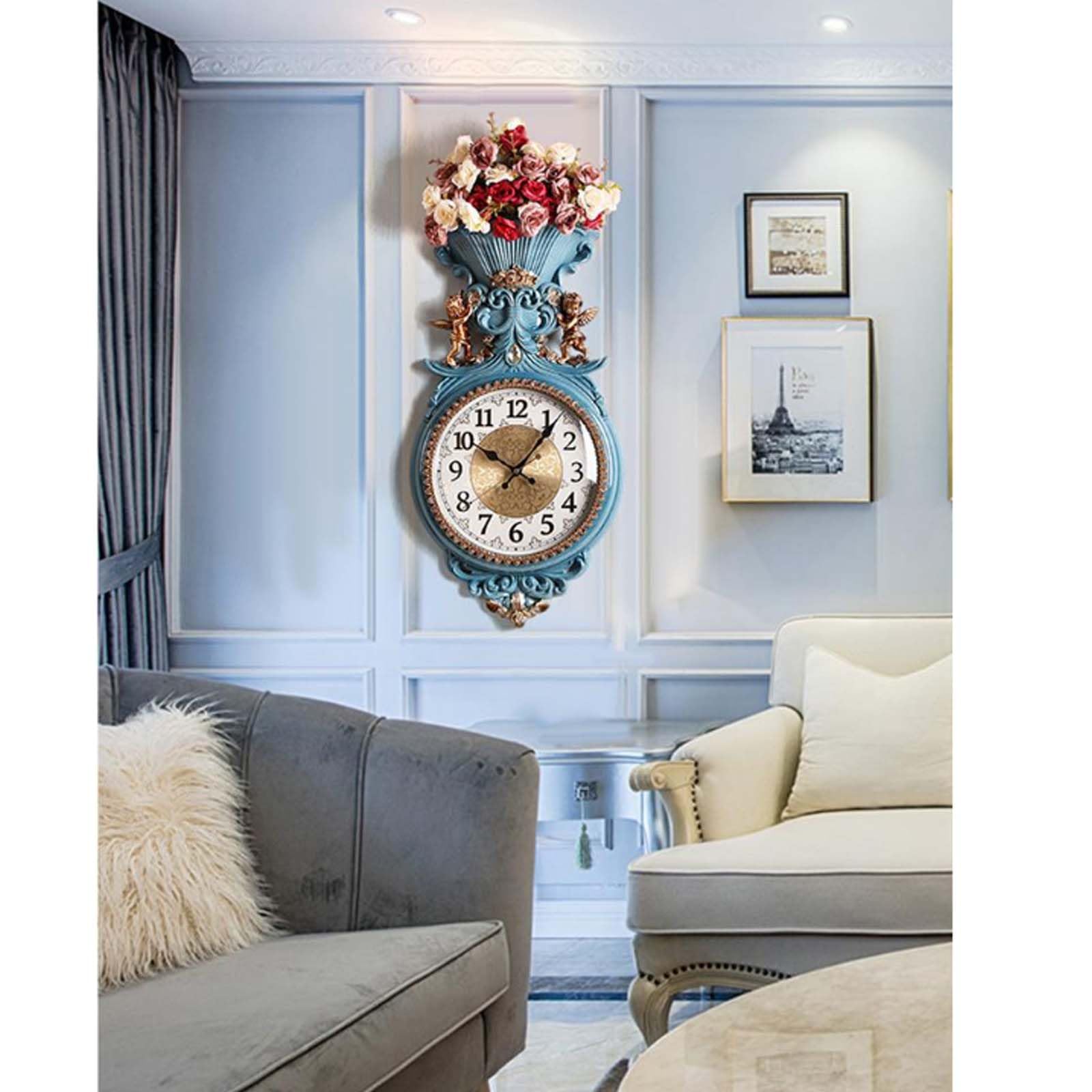 Amazon.com: Mantel Clock Luxury Living Room Decoration Flower