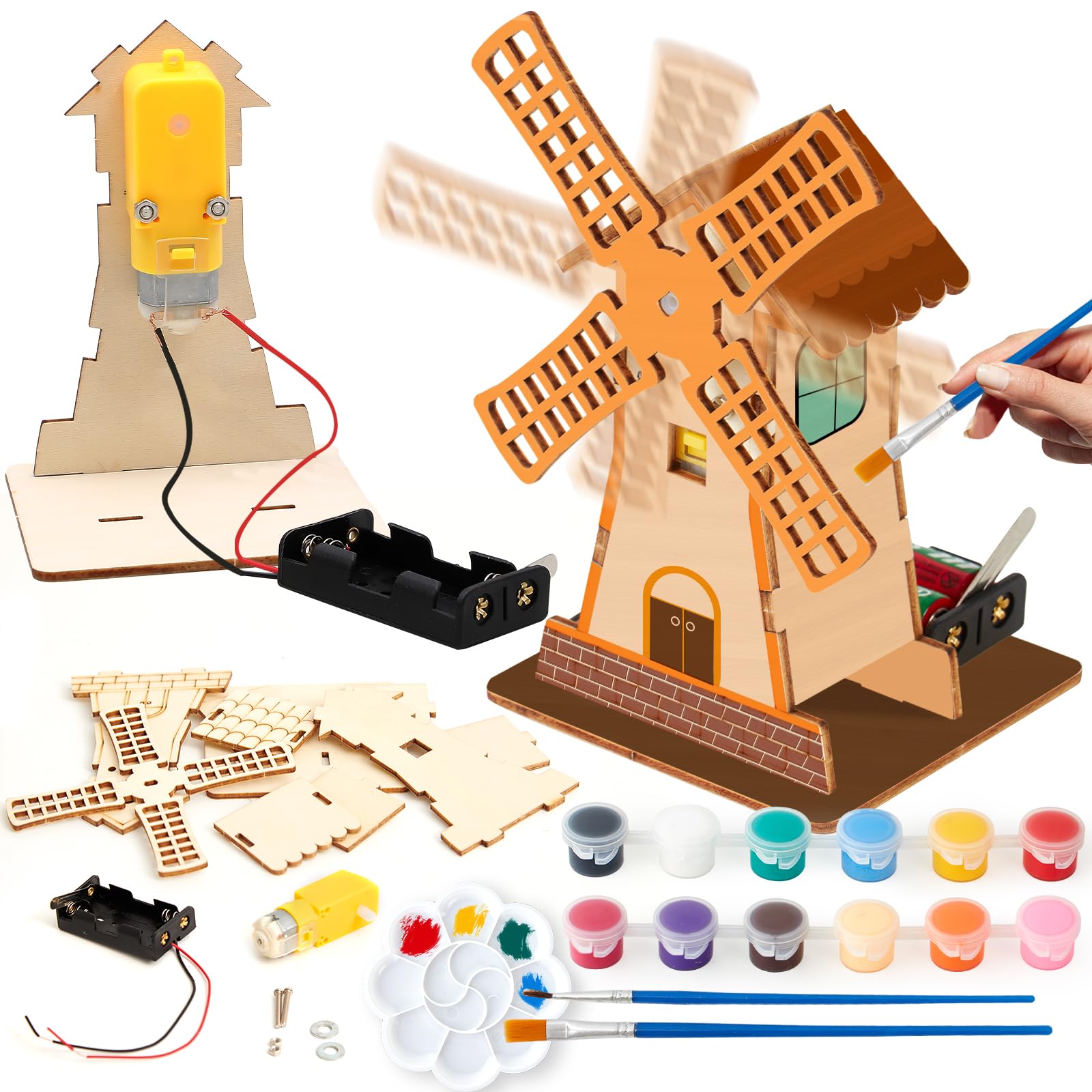 Kit Créatif Maison En Bois 3D – Puzzle à Peindre Avec Stickers – Cadeau Enfant 5-12 Ans