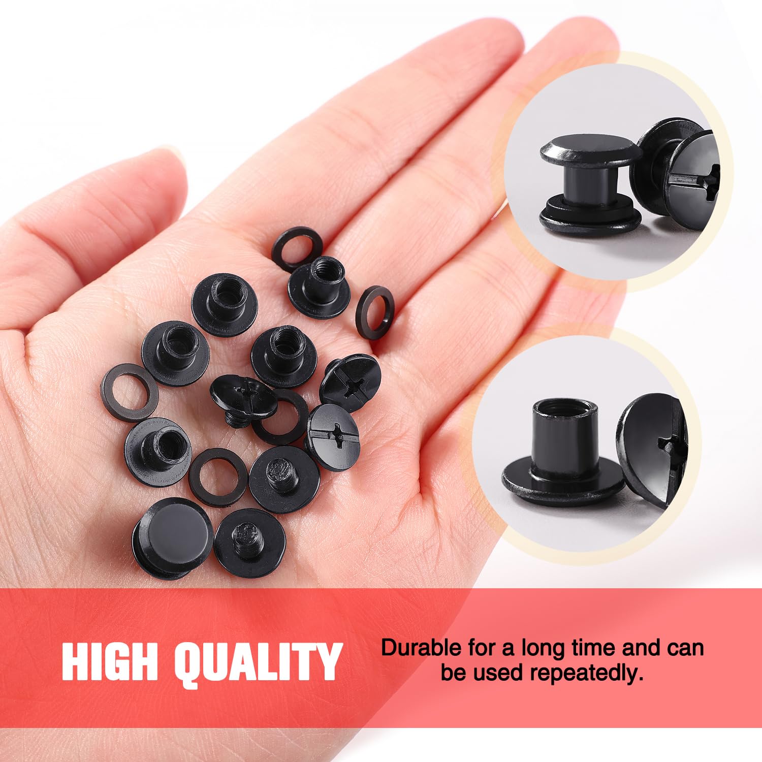YIXISI 25 Set M5x5mm Chicago Binding Screws Kit, Book Binding Rivets, Leather Rivets, Binding Screws Posts - Image 3