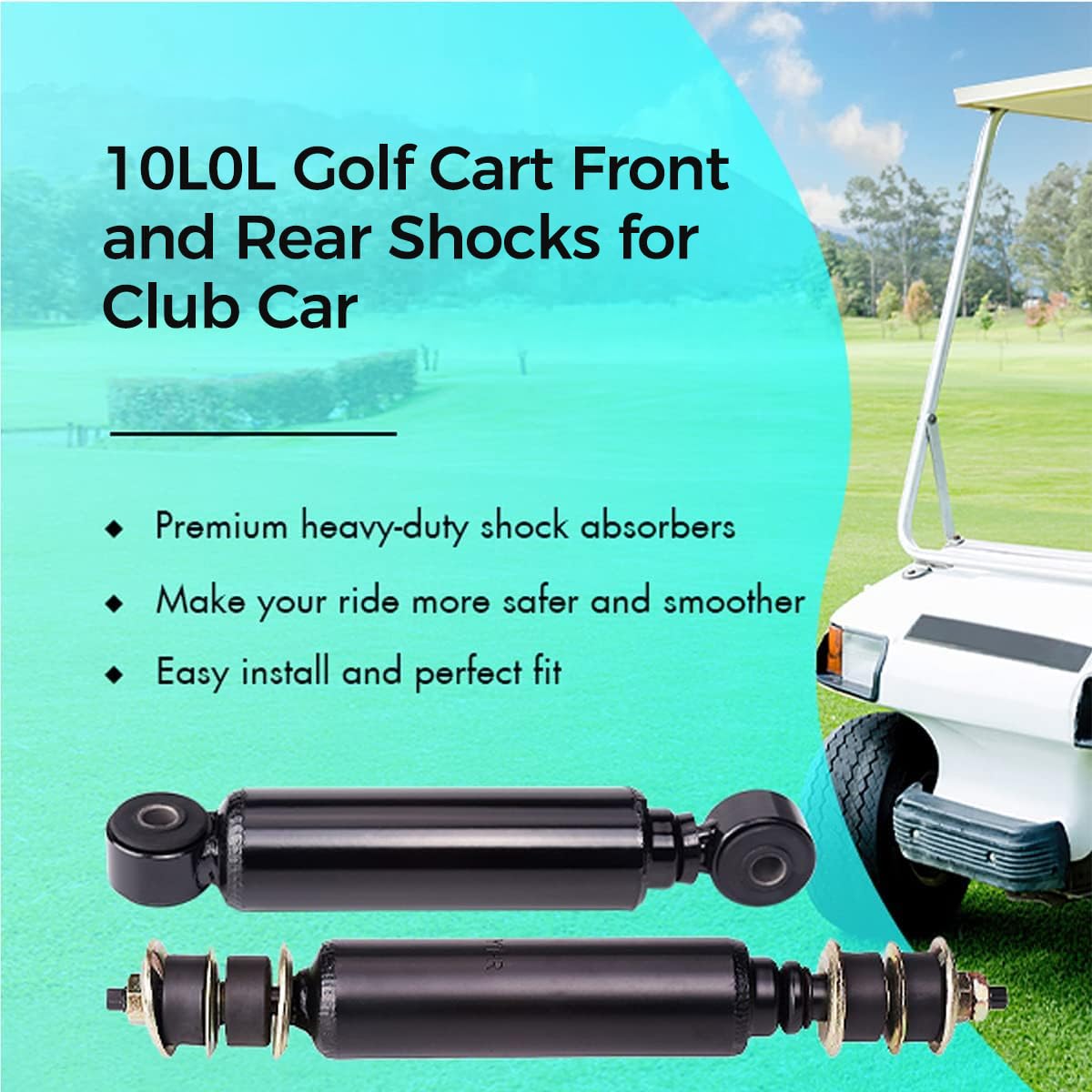 10L0L Ammortizzatori Anteriori e Posteriori per Carrello da Golf Club Car DS G&E dal 1988 in Poi, Precedente G&E dal 2004 in Poi OEM: 1014235,1014236,1010991,1015813,1013164
