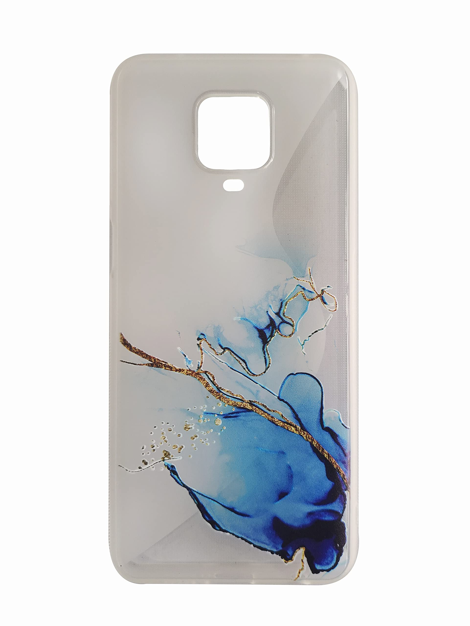 Xiaomi Redmi Note 10 Lite, Poco M2 Pro Designer Back Cover | Soft Translucent TPU Case Frosted Matte Finish Floral Design Back Cover Smooth Silicone with Camera Protection (Blue)