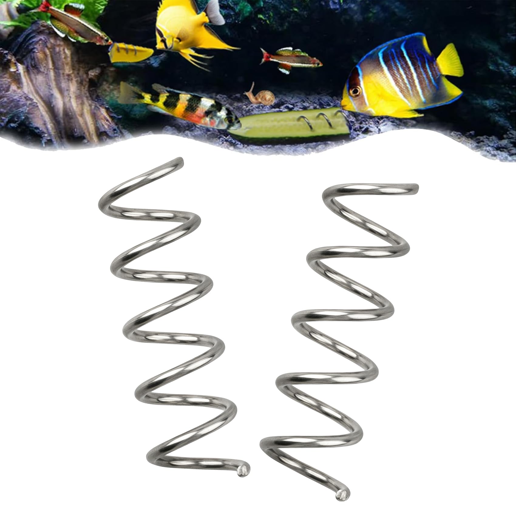 Fish Tank/Aquarium Vegetable Feeder,Bottom Sinking/Aquarium Vegetarian,Fresh Food Holder for Fish,Malawi Cichlid/pleco Fish/Clown Loach/Snails etc,2 Pack