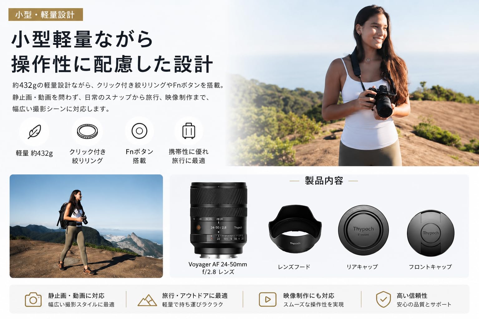Amazon.co.jp: Thypoch Voyager AF 24-50mm F2.8 Eマウント 標準ズーム