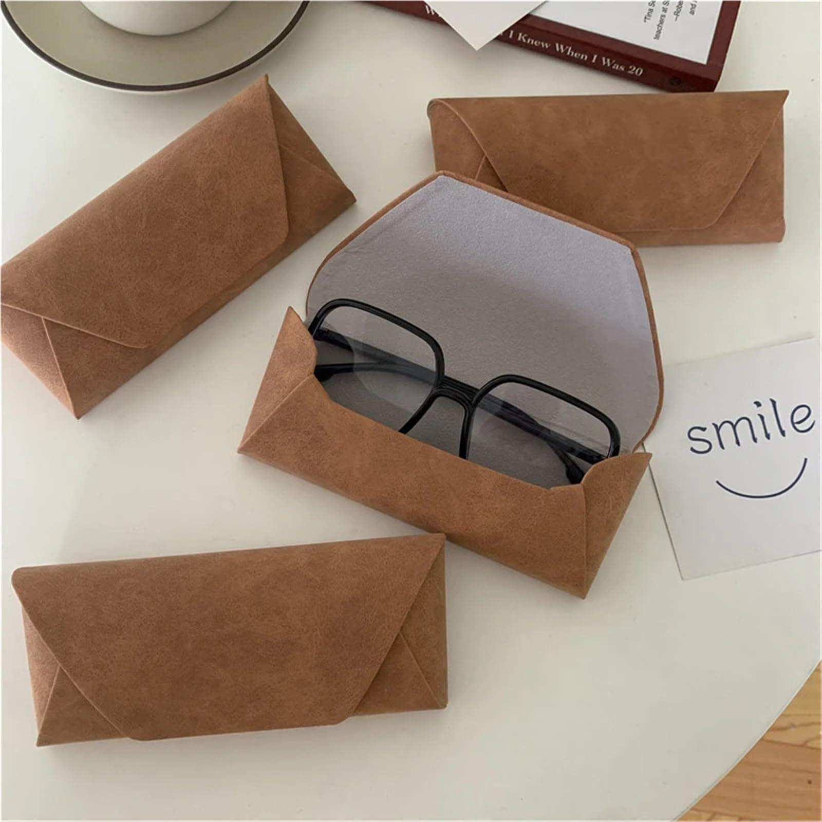 funda gafas Estuche Portátil Y Suave For Gafas Funda De Piel Sintética For Sol Organizador Accesorios For Mujer Hombre