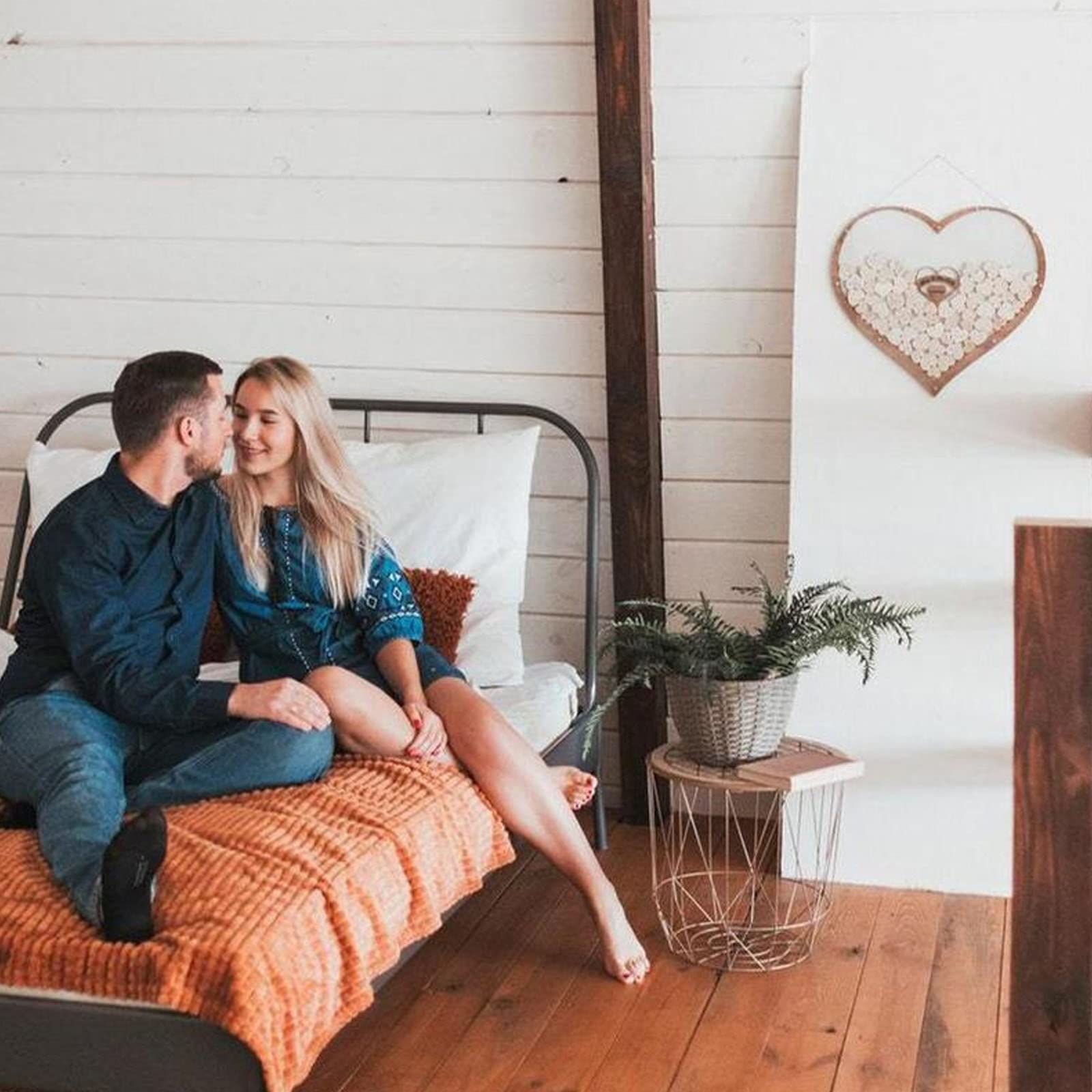 Libro degli ospiti in legno a forma di cuore per matrimonio – Libro degli ospiti personalizzato alternativo con cornice in legno rustico – decorazione unica per matrimoni e libri per visitatori