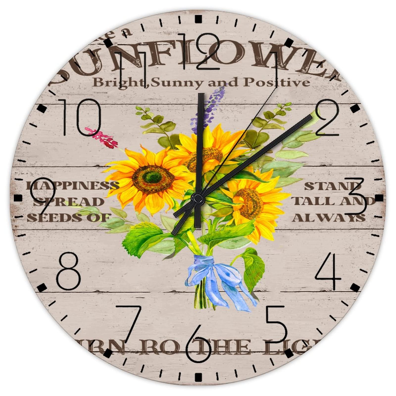 Horloge murale en bois silencieuse sans tic-tac avec mécanisme analogique fluide pour chambre
