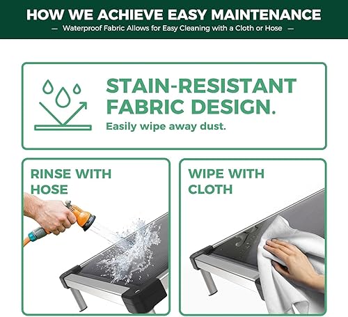 Miniatura 6 de FXW TitanNest - Cama elevada para perros a prueba de masticación, cuna acolchada para uso en interiores, exteriores y campamentos, duradera y