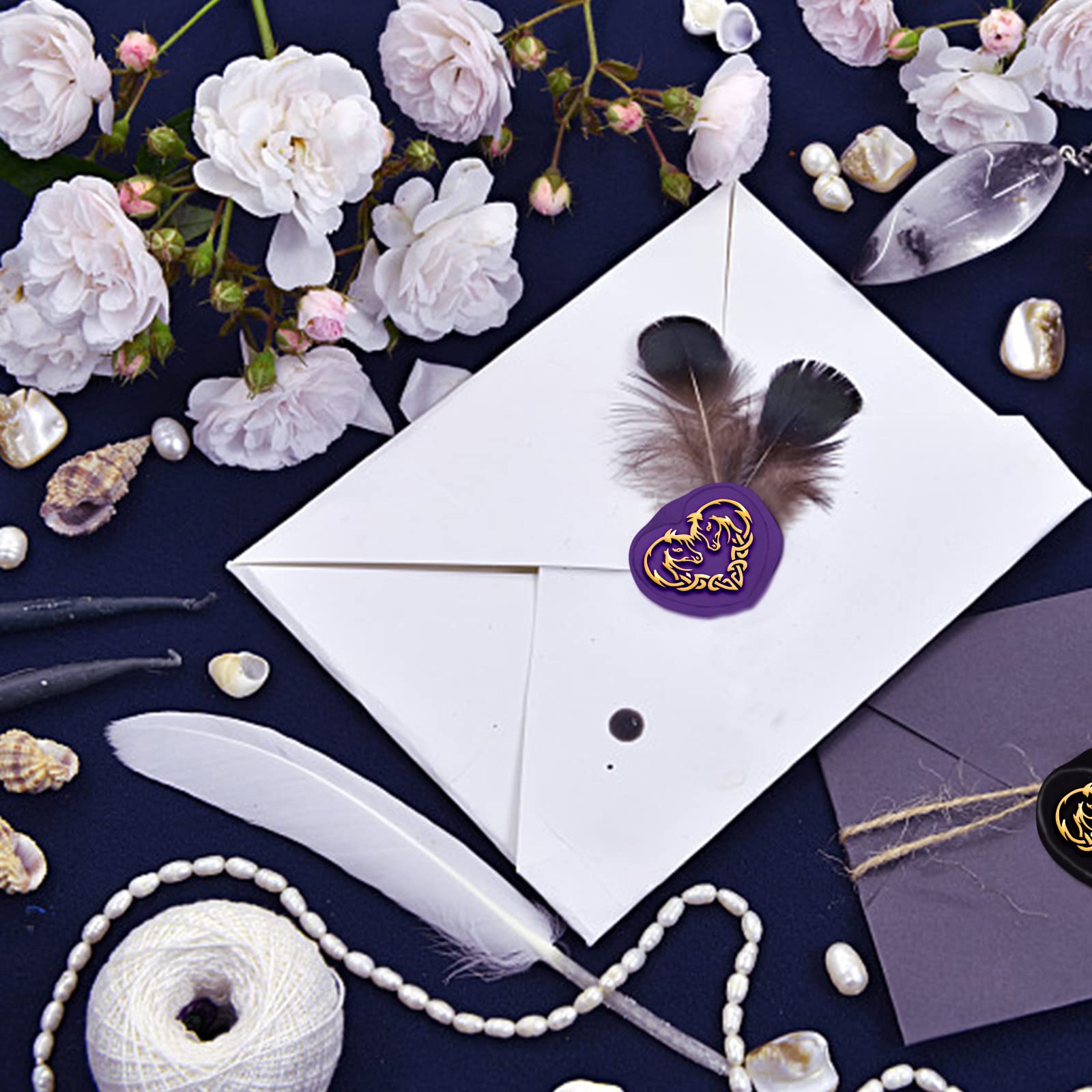 Craspire Timbre Sceau De Cire Pegasus - Tête Laiton 30mm Avec Manche Bois Pour Invitations