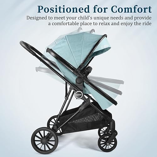 Miniatura 3 de Lite 2.0 - Cochecito de bebé con modo recién nacido, cochecito plegable 2 en 1 con asiento reversible y toldo UPF 50+