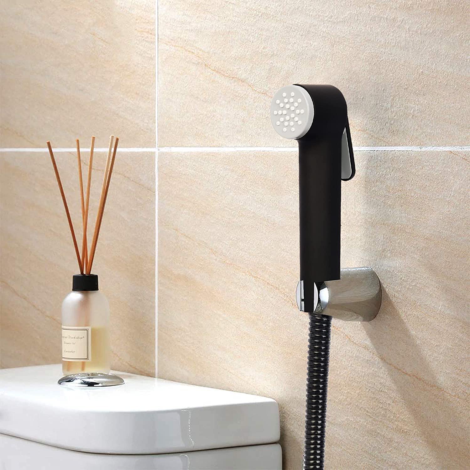 SAAVI Gold & Black Health Faucet Set For Bathroom Jet Spray for Toilet, Shower Faucet with Flexible Hose & Wall Hook | Hand Jet ABS Plastic Faucet Head with 1.2 MTR SS 304 Hose Pipe (Dorvin Black) (B0BBCXWTY7) Amazon Price History, Amazon Price Tracker