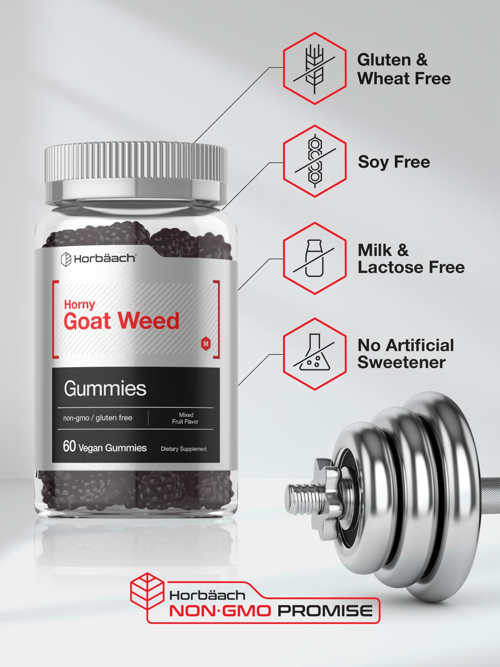 Horbäach Horny Goat Weed | 60 Gummies| Mixed Fruit Flavor — Amazon image 5