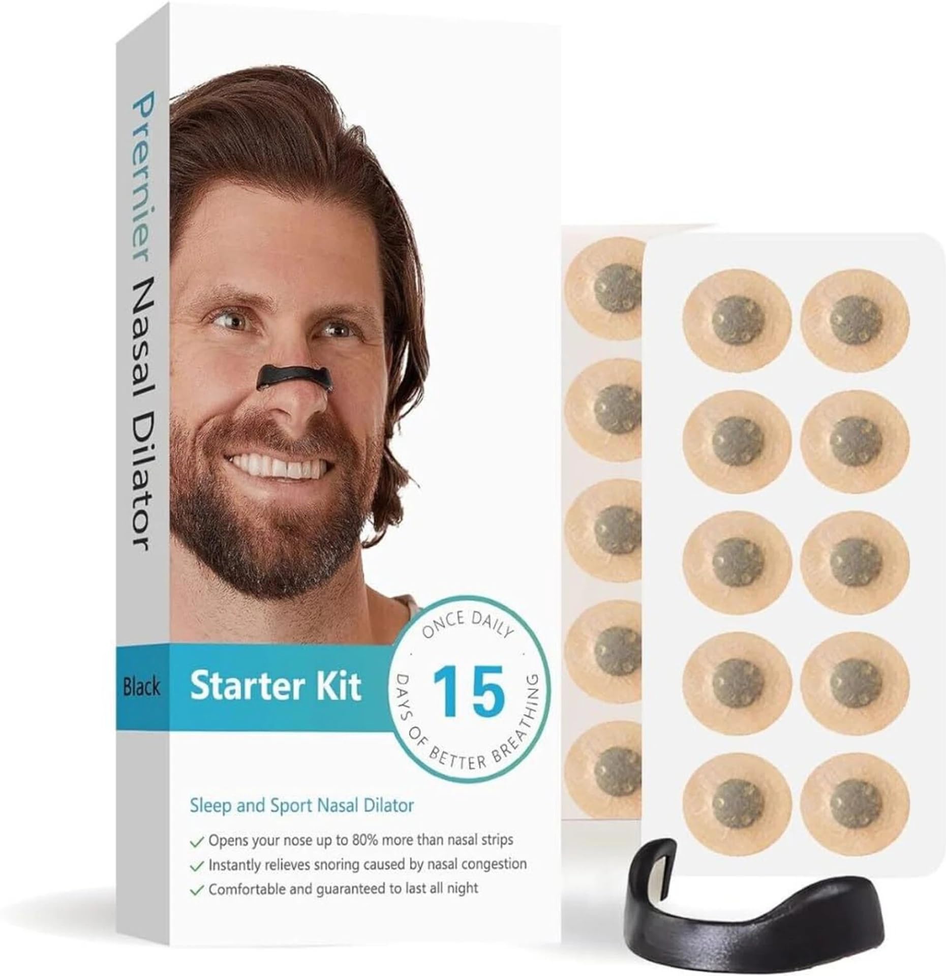 Magnetic Nasal Strips for Easy Breathing | Reusable Manual Nasal Aspirator Support | Anti-Snoring Nose Clip for Better Airflow & Comfortable Sleep (Black)-image-42