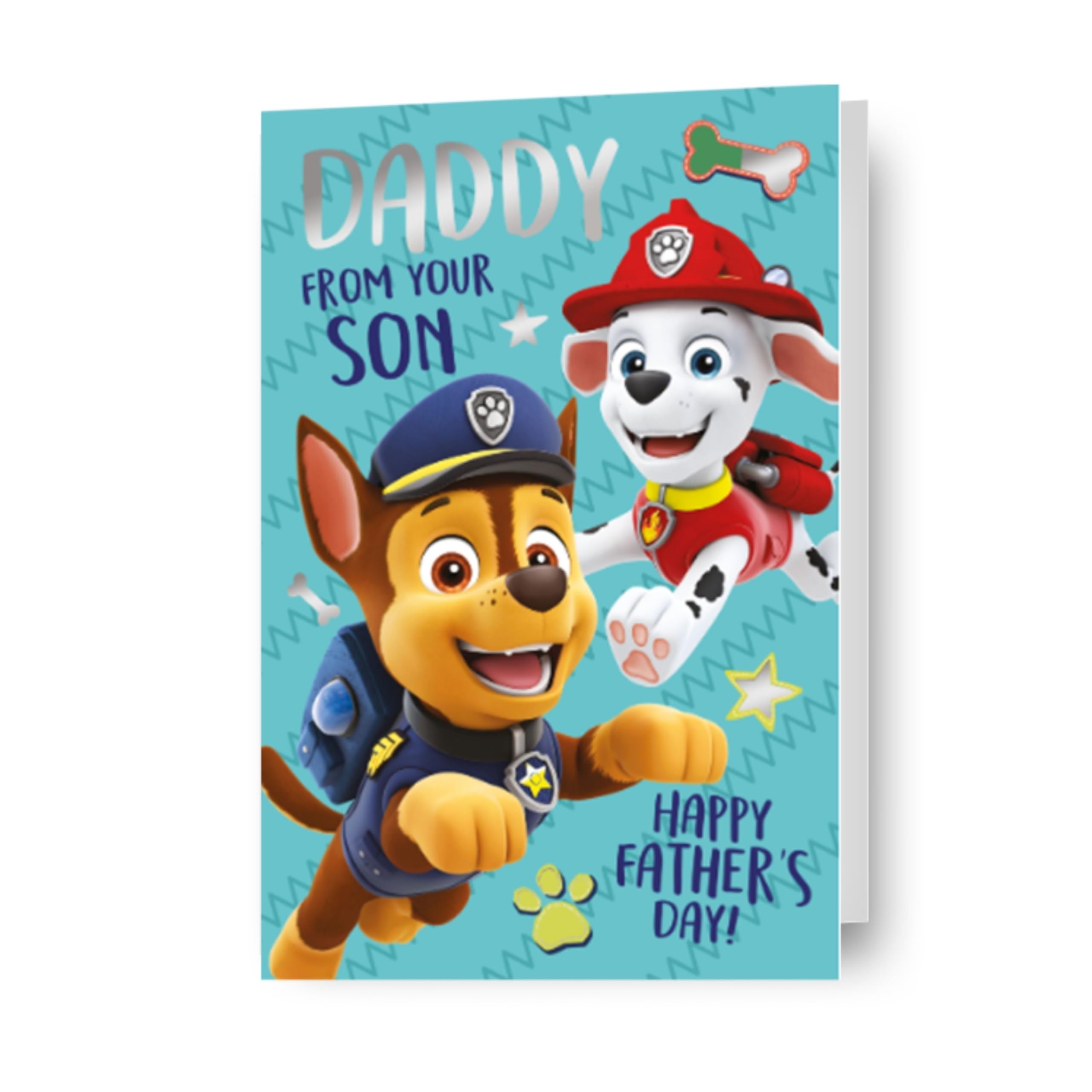paw patrol, dad from son, fathers day card