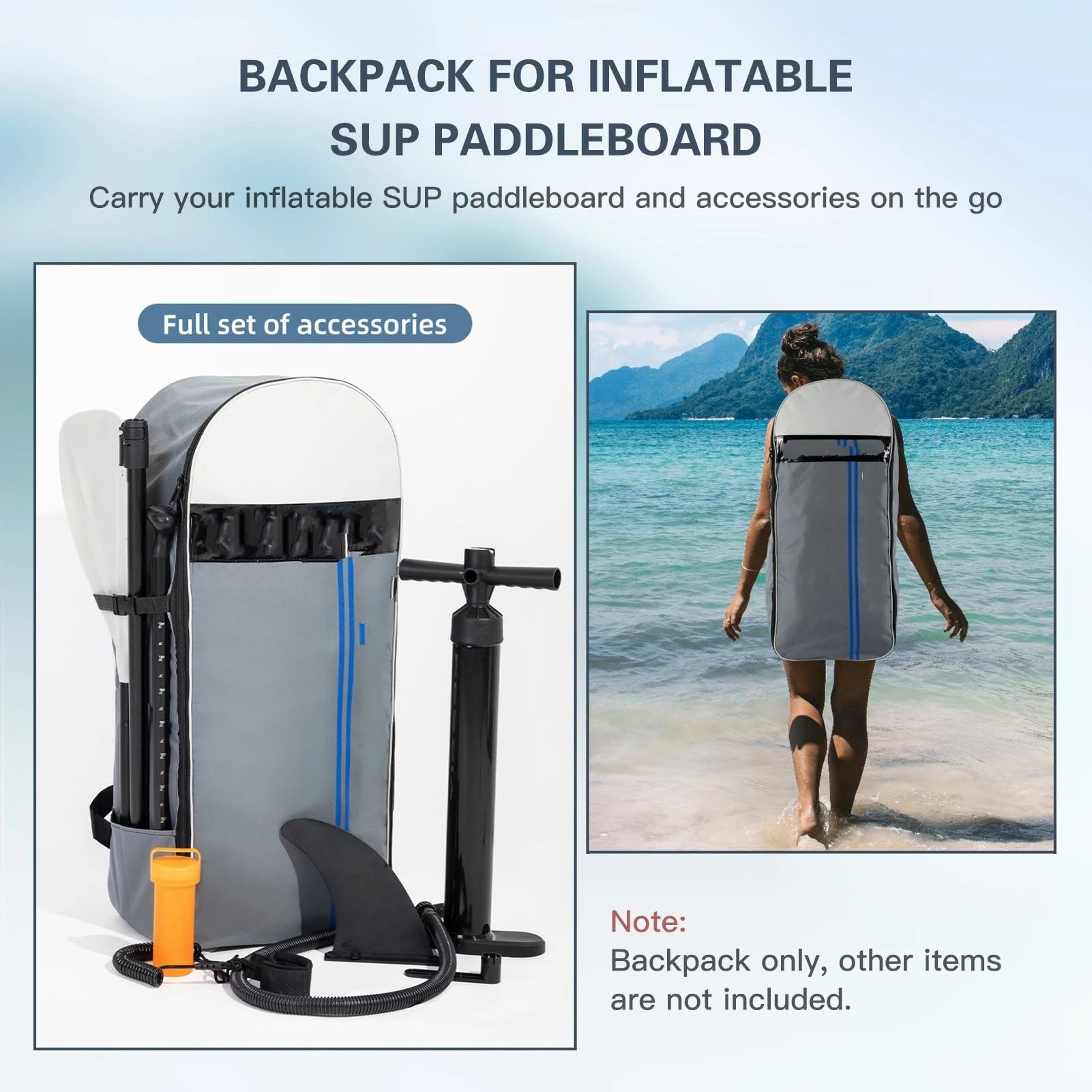 sup zubehör Sup Paddle Board Rucksack Reiserucksack für aufblasbares SUP Stand Up Paddleboard Tragetasche Umhängetasche sup Tasche