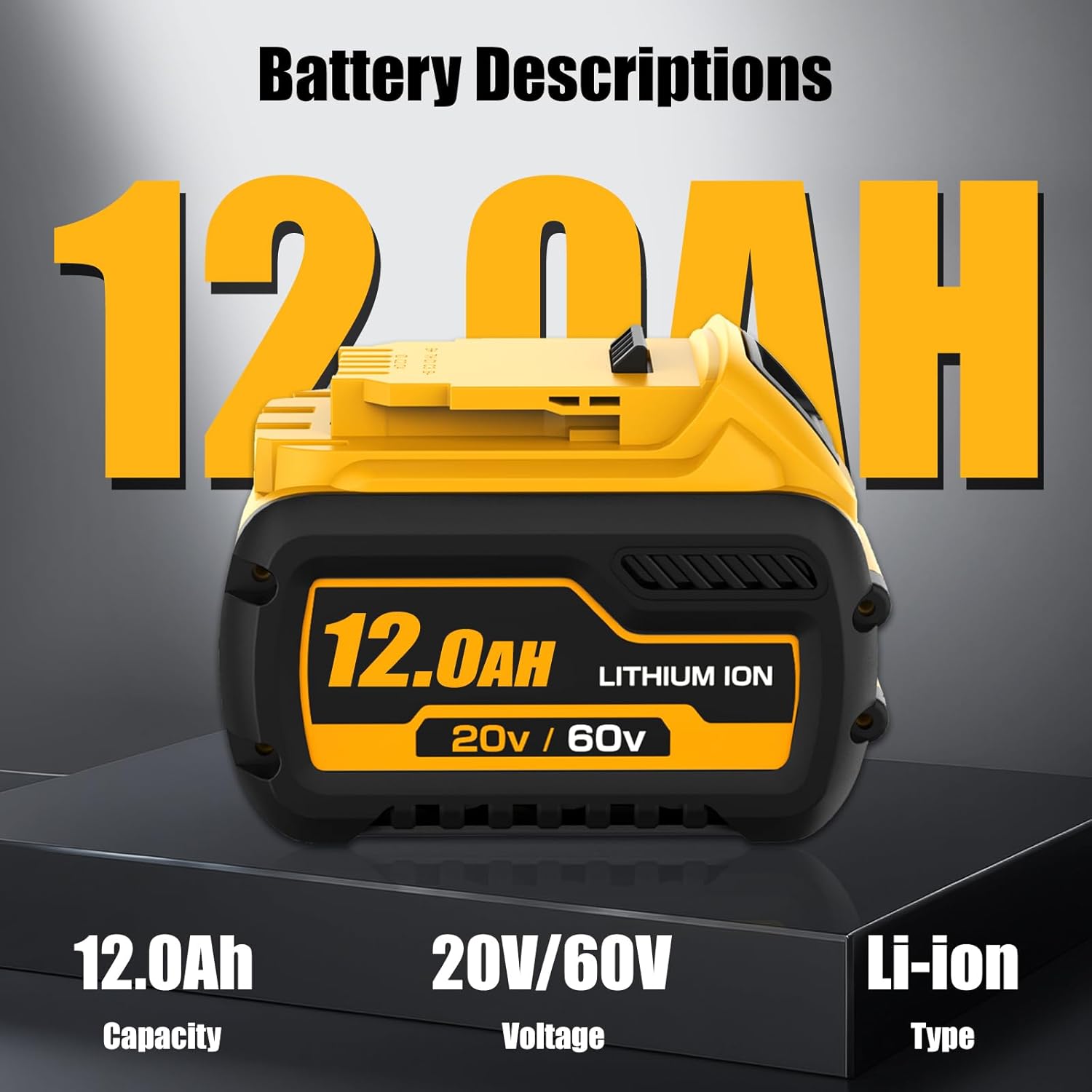 DCB609 12.0Ah Replacement for Dewalt 20V/60V Max Batteries and DCB105 Charger, Compatible with Dewalt 20V/60v Flexvolt Battery DCB606 DCB609-2 DCB606-2 DCB612(60V-DCB105)