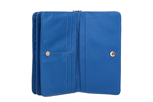 Wallet woman YY COVERI blue compact with central coin purse