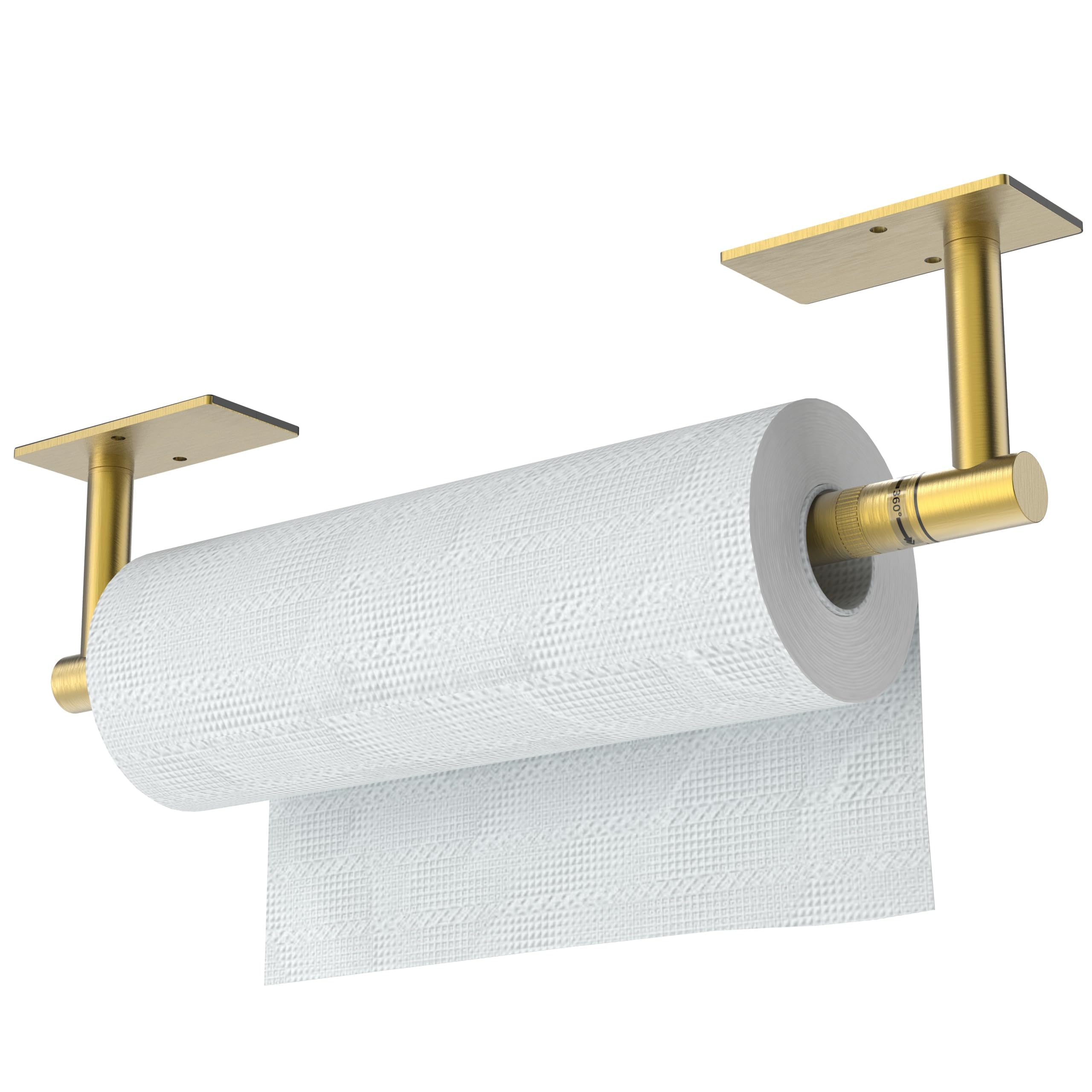 RARXTR Paper Towel Holder, Under Cabinet Paper Towel Holder for Kitchen, Adhesive Paper Towel Roll Rack for Bathroom Towel, Wall Mounted Gold Paper Towel Rack, SUS304 Stainless Steel…