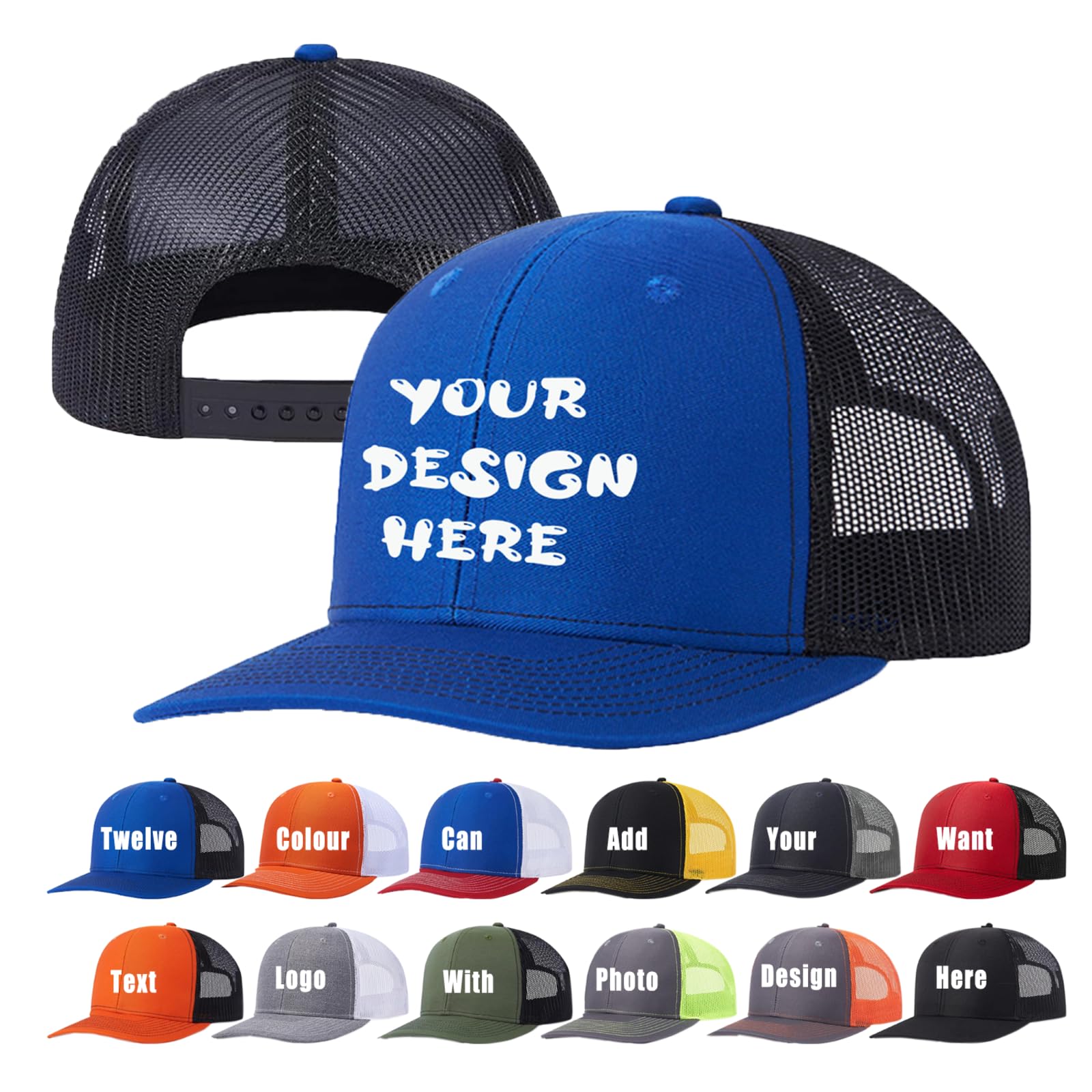 Custom Baseball Cap Bulk Custom Hat for Man Woman Design Your Custom Trucker Hats Add Text Logo Photo Personalized Cap