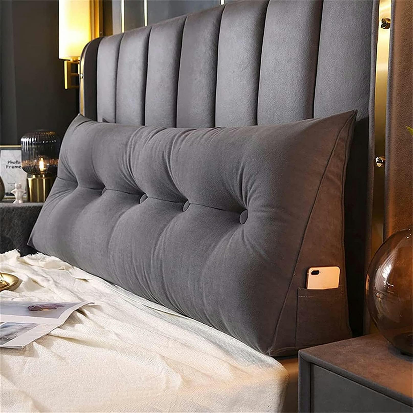 Grande tête de lit pour coussin pour soulager le mal de dos au lit