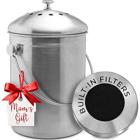 Simplehuman Compost Caddy 1.3 Gallon Brushed Stainless Steel