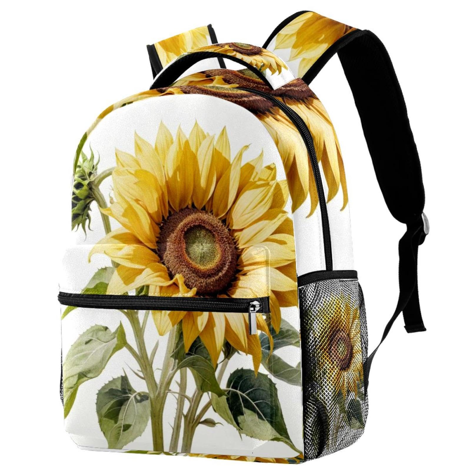 Sac à dos tournesol multicolore léger avec compartiment principal et poche avant - 7
